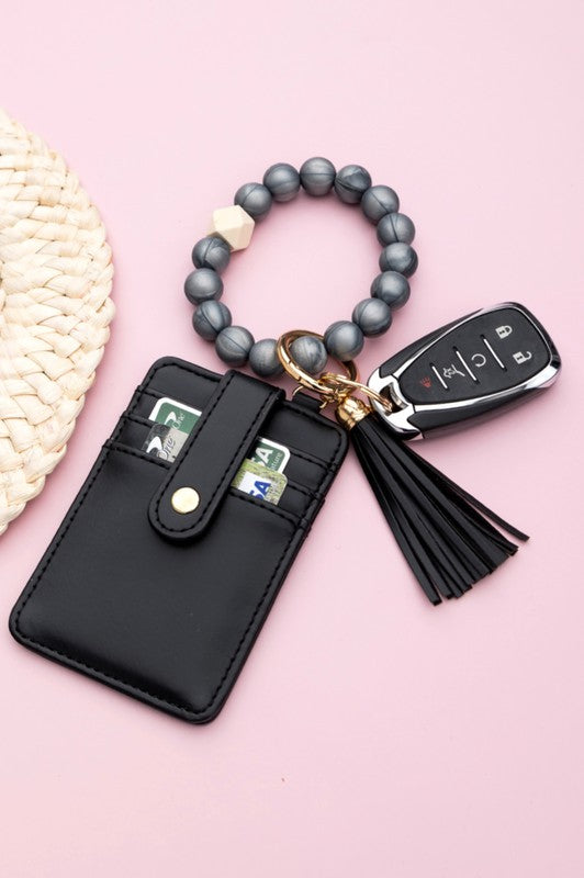 Beaded Wristlet Keychain for Women, Silicone Key Ring Bracelet for Car Keys  NEW | eBay